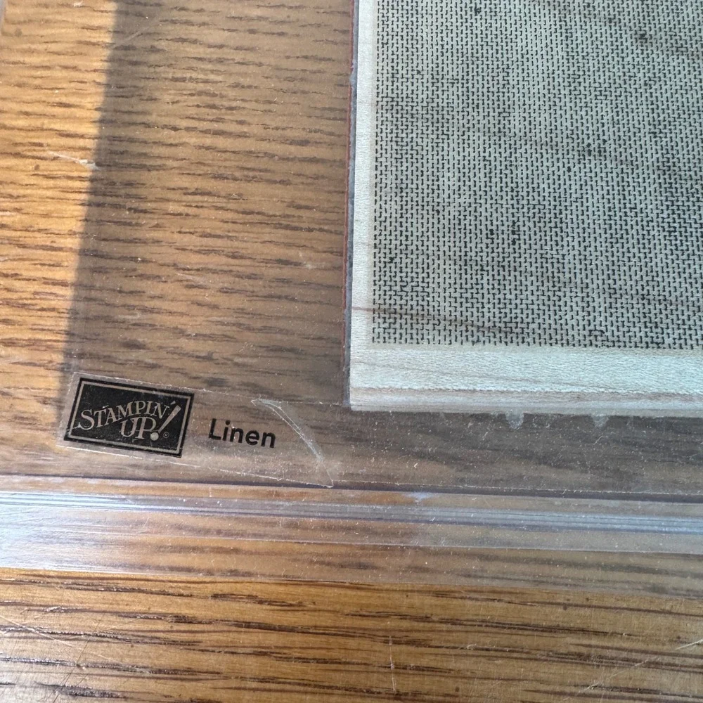 Stampin Up Linen Background Wood Mounted‎ Rubber Stamp 2006 Textural Pattern